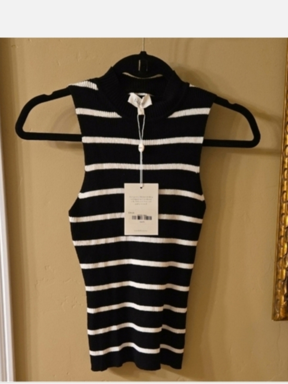 Bohme Black and White Striped Tank Top